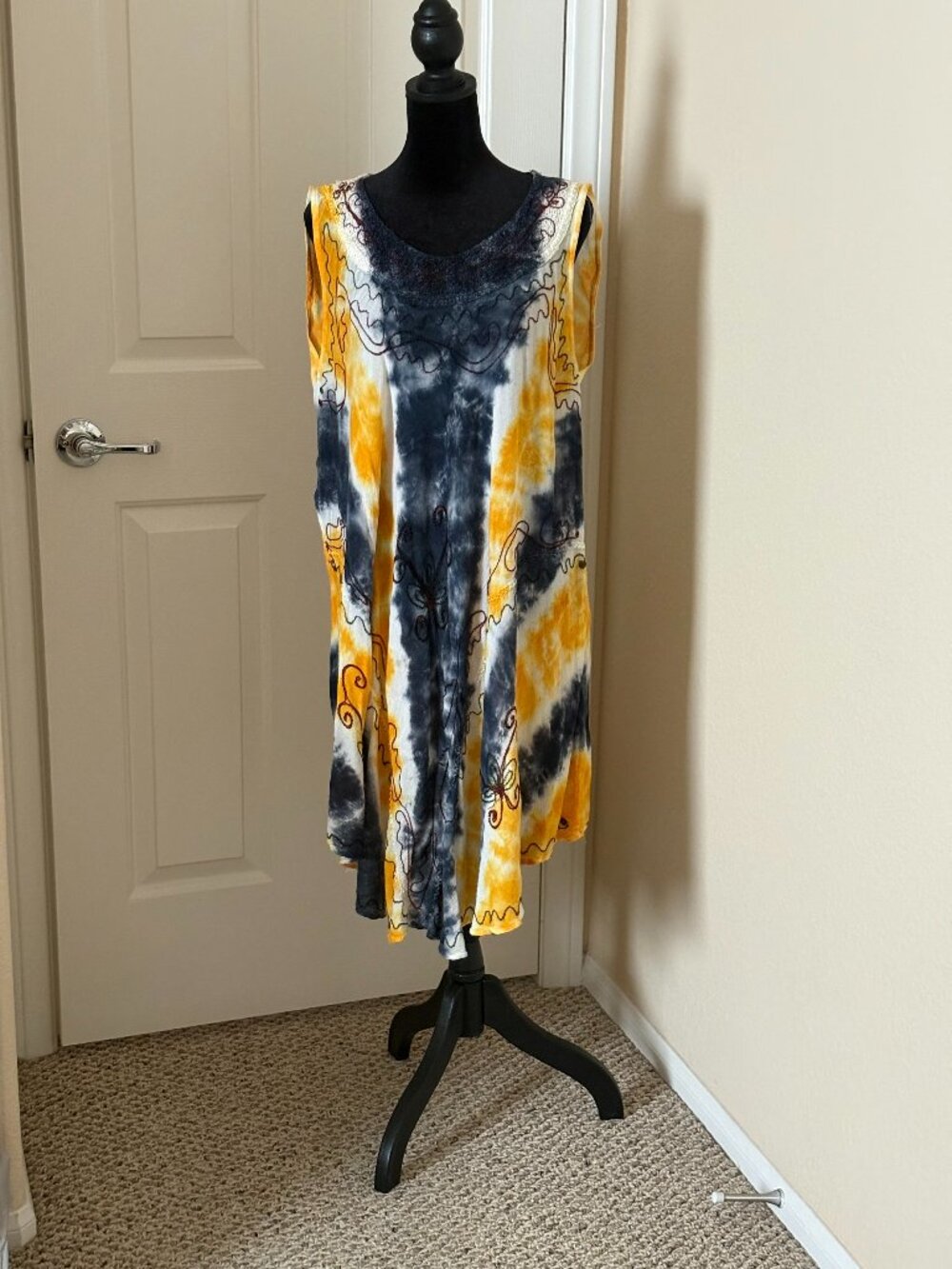 TRUE ROCK Embroidered Tie-Dye Dress, One Size